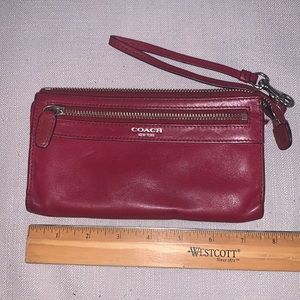 Coach wristlet wallet, raspberry